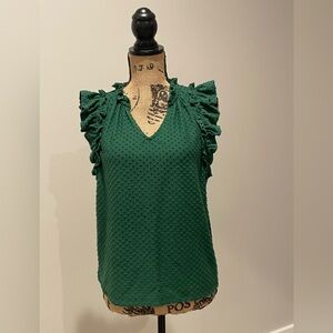 J.Crew factory Clip-dot smocked V-neck Blouse